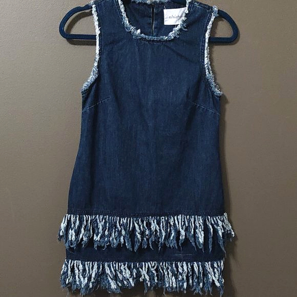 n/nicholas Denim Frayed Hem Tunic With Fringe NEW WITH TAGS SIZE 0
